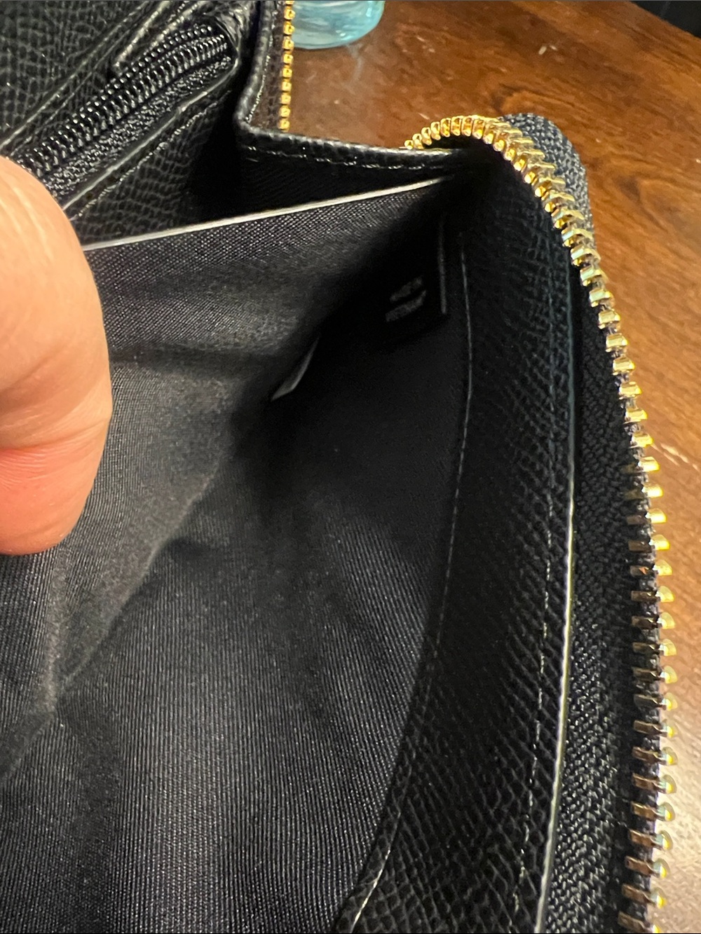 Authentic Coach Black Saffiano Zip Wallet with Gold Logo - Picture 15 of 17